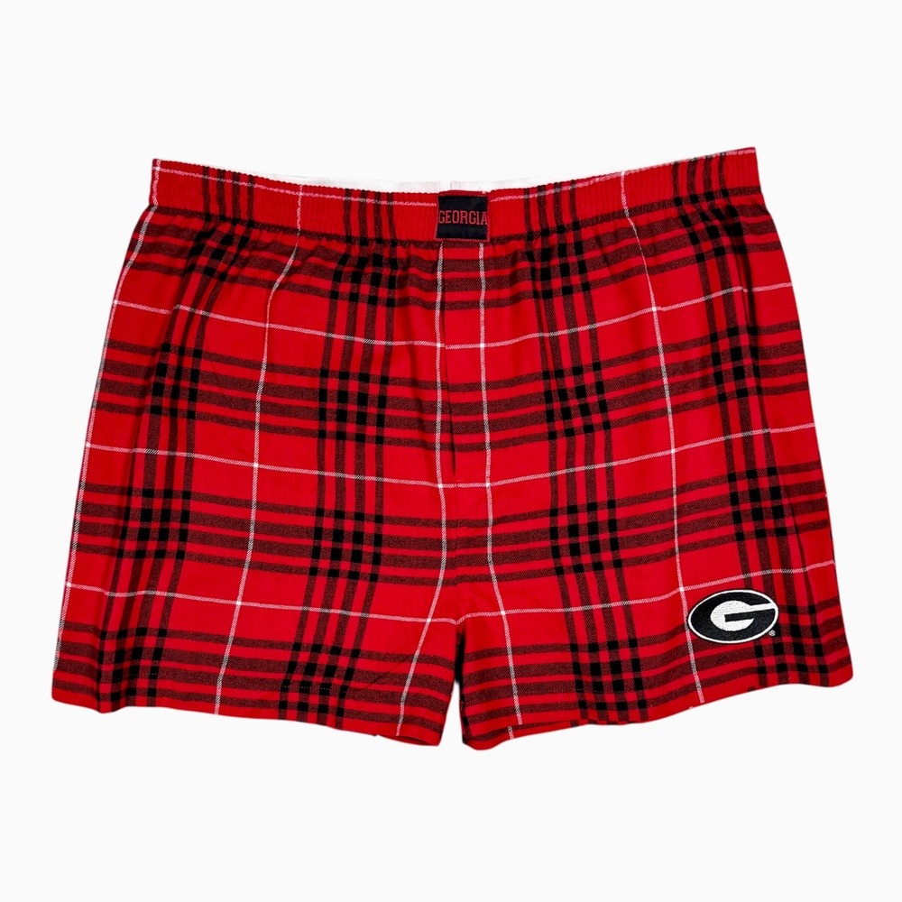 Men's Georgia Bulldogs Plaid Flannel Boxers Size XXL 2XL Concepts Sport NCAA UGA